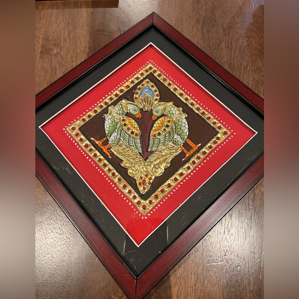 New Indian peacocks tanjore Painting.
